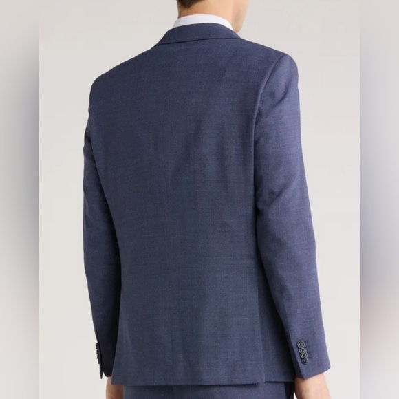 Original Penguin By Munsingwear Navy Birdseye Stretch Suit Jacket Mens 42L - Picture 2 of 16